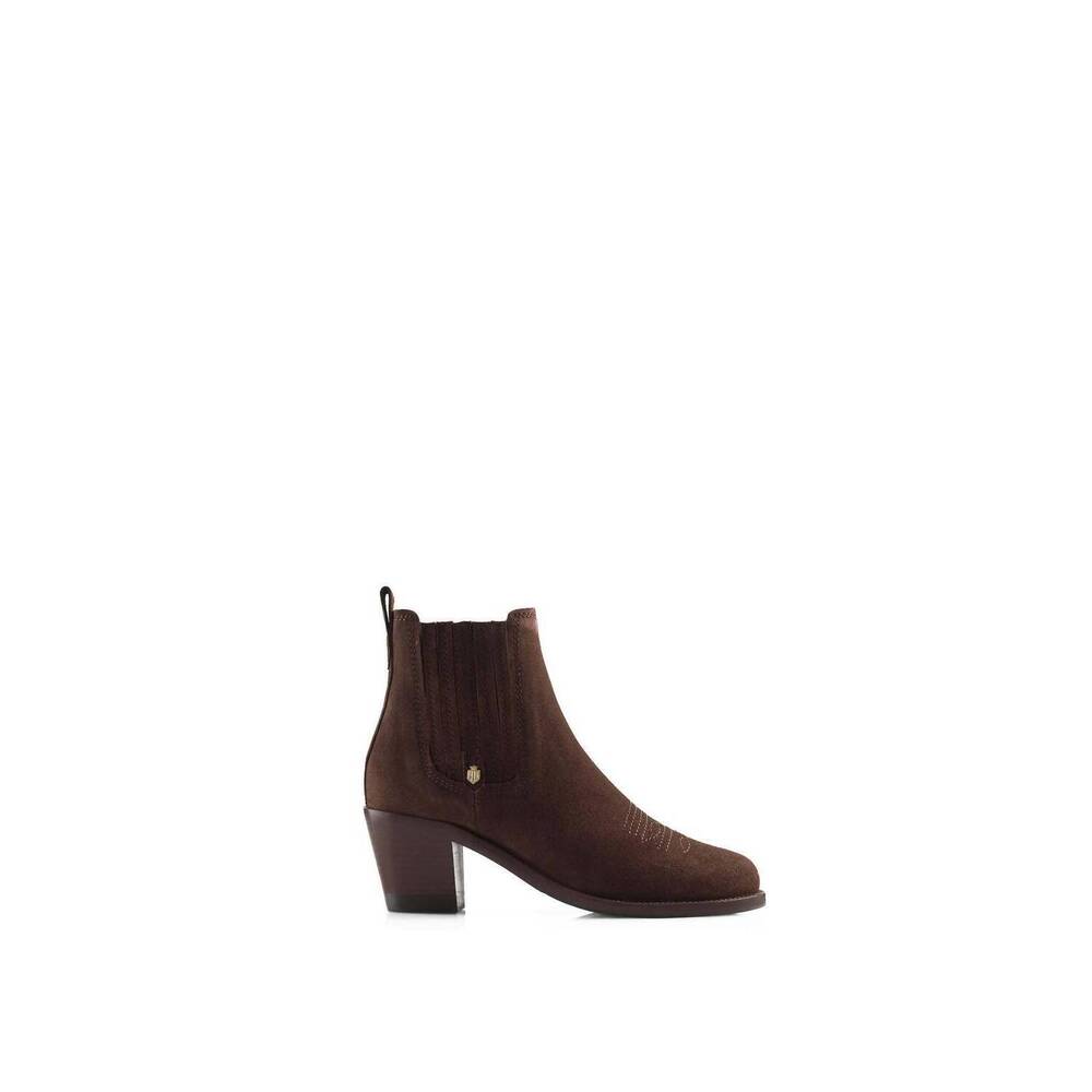 NEW FAIRFAX & FAVOR women's rockingham ankle boot in chocolate suede